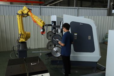 High Productivity Robot Grinding Machine Yellow / Gray Color Carbon Steel Material
