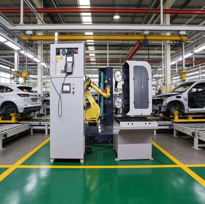 Automatic Stainless Steel Door Handles Polishing Robotic Grinding Machine For Metal Surface Finishing