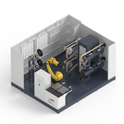 Automatic Spindle High Consistency Robot Metal Polishing Machine For Automotive Engine Parts / Gear Components