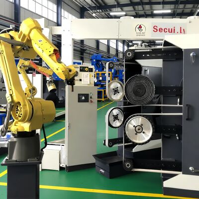 Automatic Robotic Sheet Metal Polishing Machine, Universal Belt & Flexible Disc Grinder for Chrome Car Wheel Buffing and Sanding