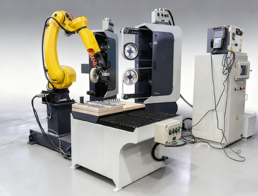 Motorcycle Engine Cylinder Block Robot Sanding Belt Grinding System Zinc Alloy Accessories Deburring Surface Polishing Machine