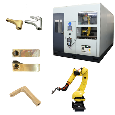 Automatic Loading Unloading Integrated Robotic Grinding Production Line For High Volume Metal Parts Surface Finishing
