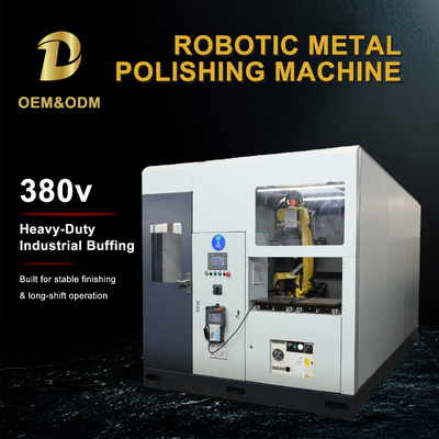Dual-Station Robotic Faucet Body Grinding Machine Dual FANUC For Brass Stainless Steel Pre-Plating Surface Preparation
