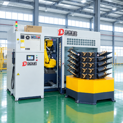 Automatic 4-Position Rotary Indexing Robotic Grinding Machine with Dual Robot Parallel Processing for Mirror Shiny Finish