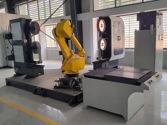 CNC Enabled Robotic Metal Finishing System With Adaptive Position Compensation And Precision Grinding Capabilities